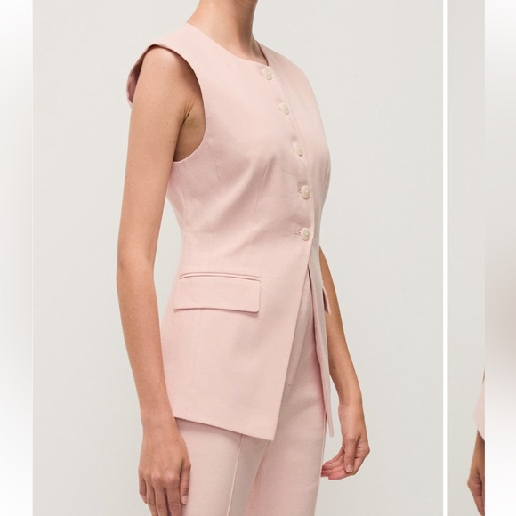 New without tags Veronica Beard Lois Linen Vest in PINK SHELL - Picture 13 of 16